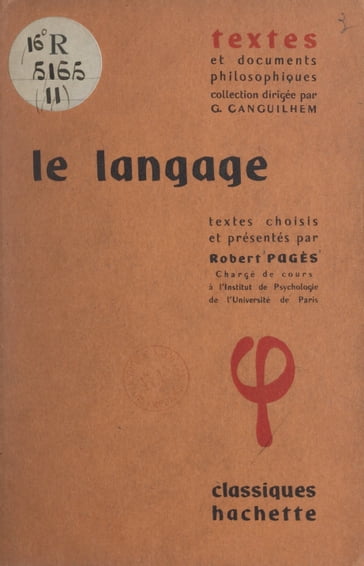 Le langage - Collectif - Georges Canguilhem