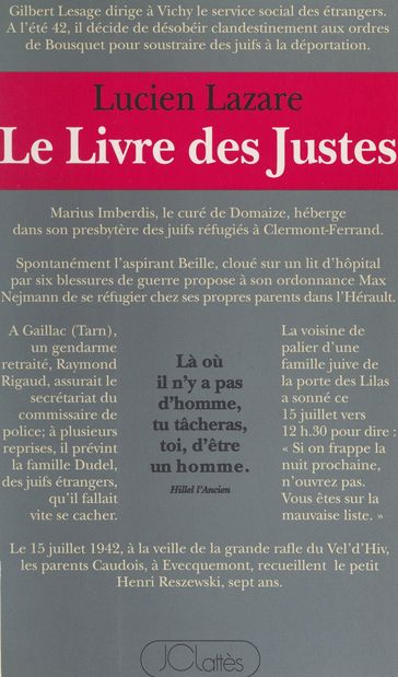 Le livre des Justes - Lucien Lazare