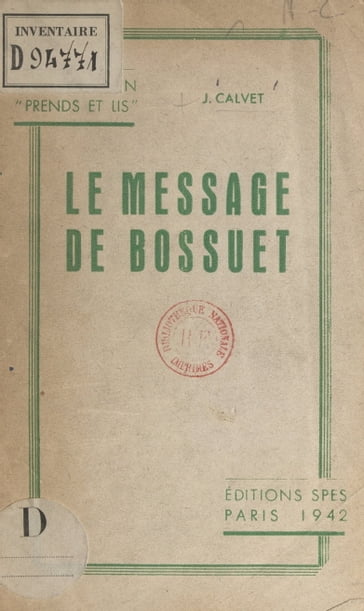 Le message de Bossuet - Jean Calvet