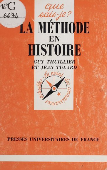 Le métier d'historien - Guy Thullier - Jean Tulard