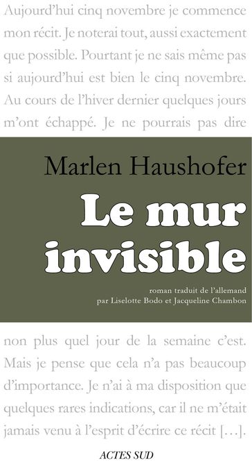 Le mur invisible - Marlen Haushofer