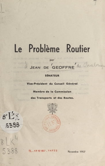 Le problème routier - Jean de Geoffre de Chabrignac