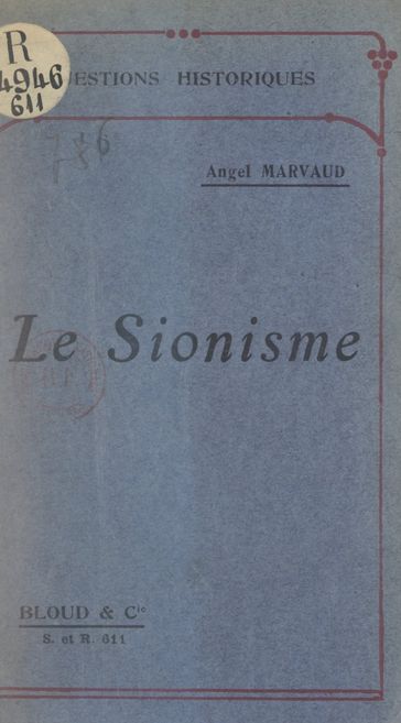 Le sionisme - Angel Marvaud