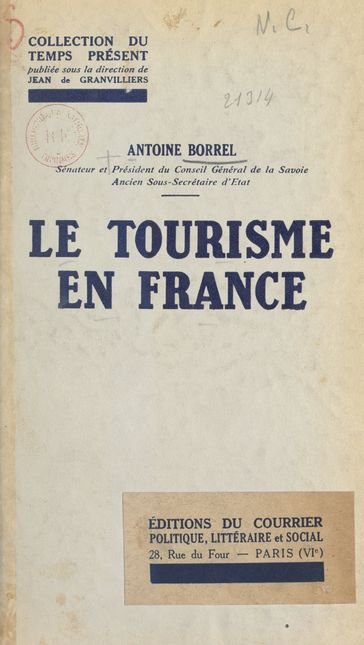 Le tourisme en France - Antoine Borrel - Jean de Granvilliers