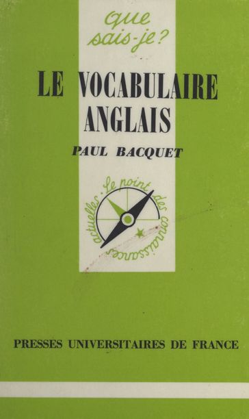 Le vocabulaire anglais - Paul Angoulvent - Paul Bacquet