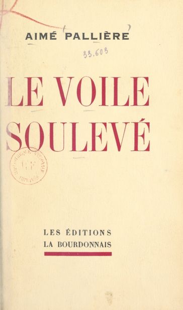 Le voile soulevé - Aimé Pallière