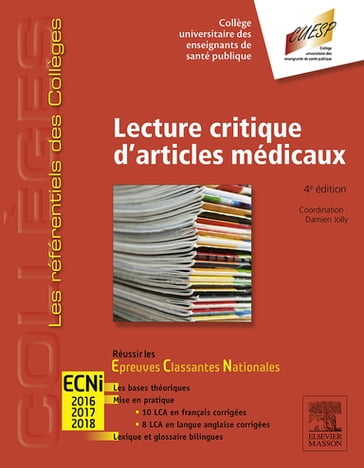Lecture critique d'articles médicaux - Damien Jolly - Collège Universitaire des Enseignants de Santé Publique (CUE
