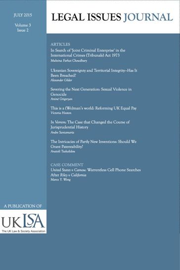Legal Issues Journal 3(2) - United Kingdom Law - Society Association