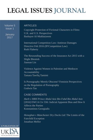 Legal Issues Journal 5(1) - United Kingdom Law - Society Association