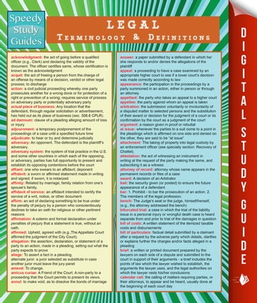Legal Terminology and Definitions (Speedy Study Guide) - Speedy Publishing
