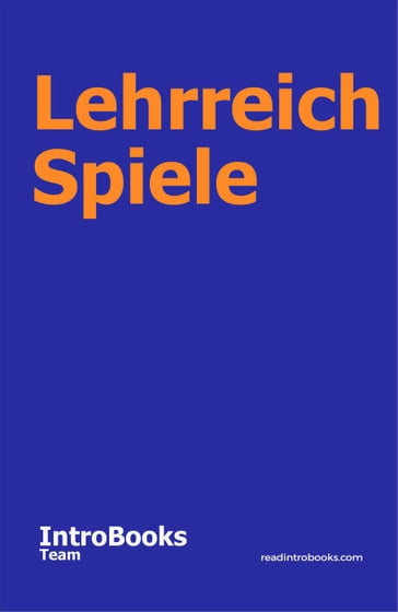 Lehrreich Spiele - IntroBooks Team