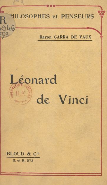 Léonard de Vinci - Bernard Carra de Vaux