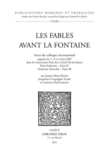 Les Fables avant La Fontaine - Collectif
