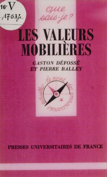 Les Valeurs mobilières - Gaston Défossé - Pierre Balley