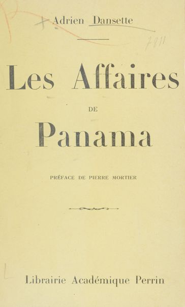 Les affaires de Panama - Adrien Dansette