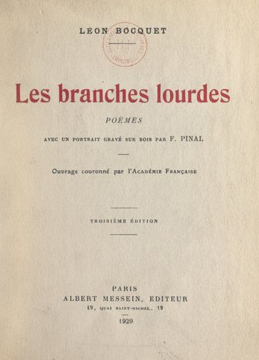 Les branches lourdes - Léon Bocquet