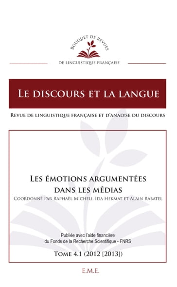 Les émotions argumentées dans les médias - Alain Rabatel