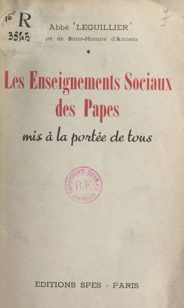 Les enseignements sociaux des papes mis à la portée de tous - Édouard Léguillier