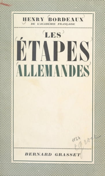 Les étapes allemandes - Henry Bordeaux