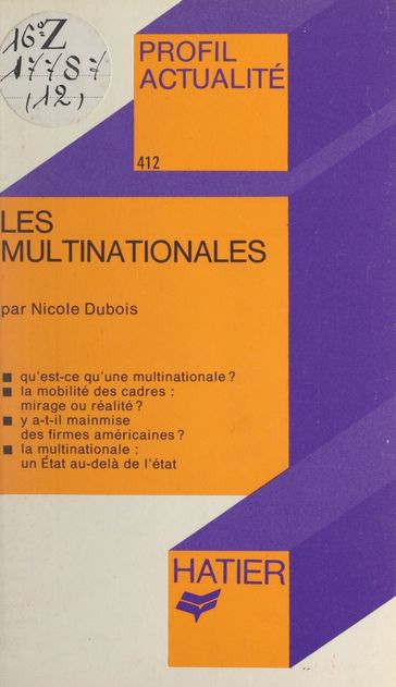 Les multinationales - Georges Décote - Nicole Dubois