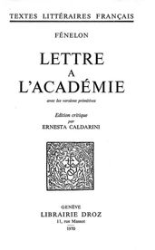 Lettre à l Académie