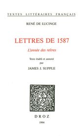 Lettres de 1587 : l année des Reîtres