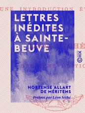 Lettres inédites à Sainte-Beuve