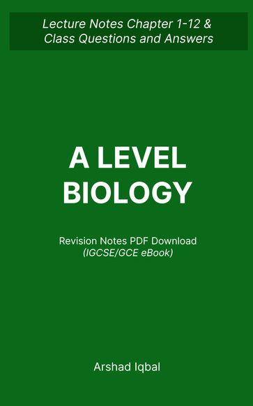 A Level Biology Quiz PDF Book   IGCSE GCE Biology Quiz Questions and Answers PDF - Arshad Iqbal