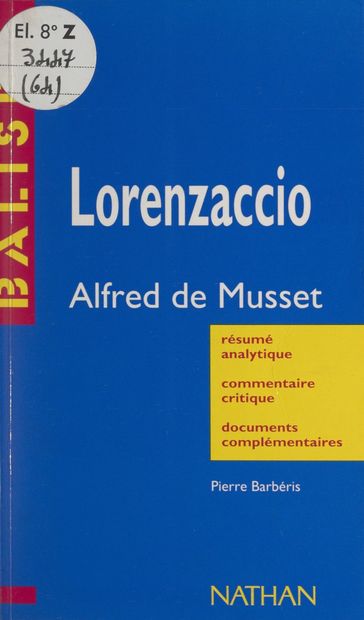 Lorenzaccio - Mitterand Henri - Pierre Barbéris