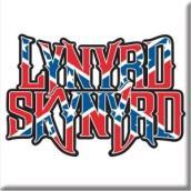 Lynyrd skynyrd red white and blue logo refrigerator magnet