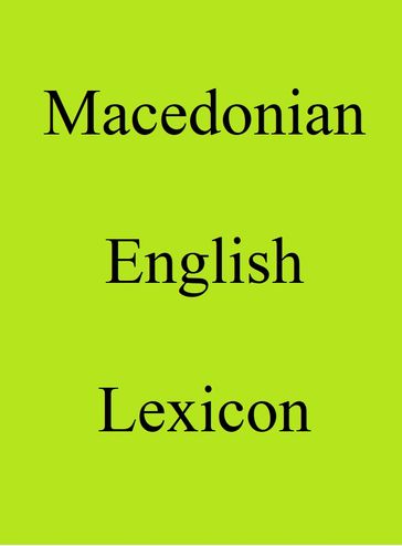 Macedonian English Lexicon - Trebor Hog