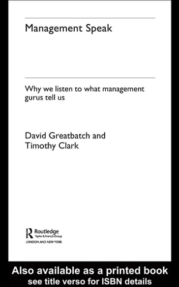 Management Speak - David Greatbatch - Timothy Clark