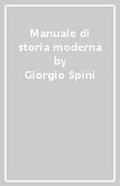 Manuale di storia moderna