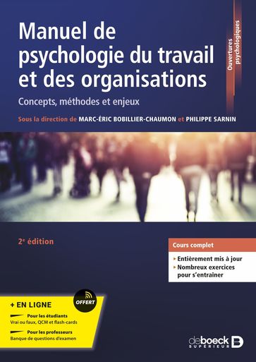 Manuel de psychologie du travail et des organisations : Série LMD - Philippe Sarnin - Marc-Éric Bobillier-Chaumon - Marc-Eric Bobillier Chaumon