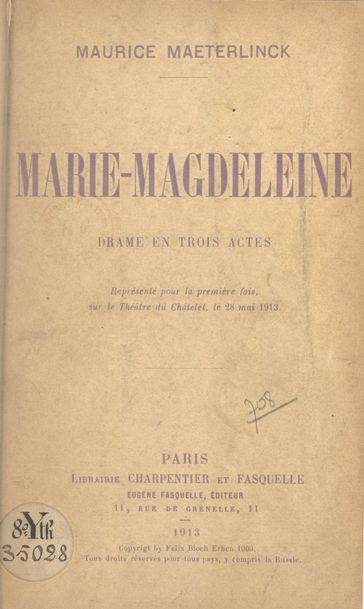 Marie-Magdeleine - Maurice Maeterlinck