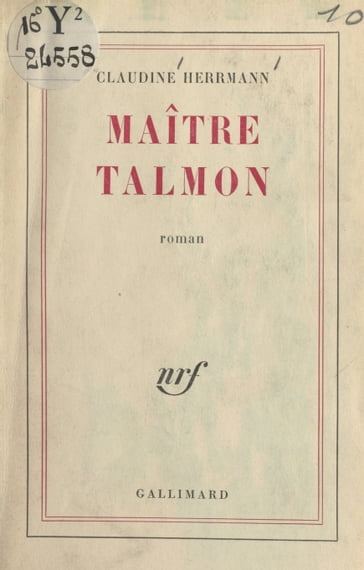Maître Talmon - Claudine Herrmann