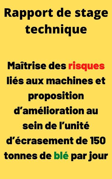 Maîtrise des risques liés aux machines et proposition d'amélioration au sein de l'unité d'écrasement de 150 tonnes de blé par jour - Youra SAFIG