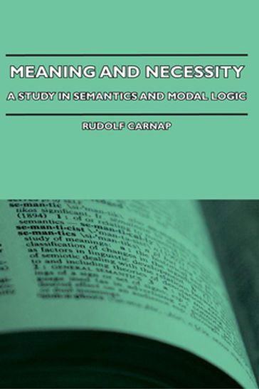 Meaning and Necessity - A Study in Semantics and Modal Logic - Rudolf Carnap