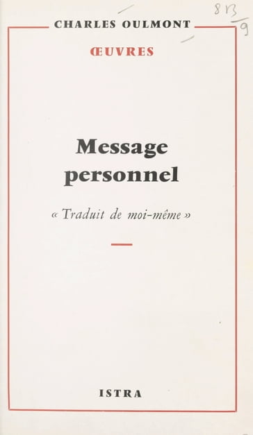 Message personnel - Charles Oulmont