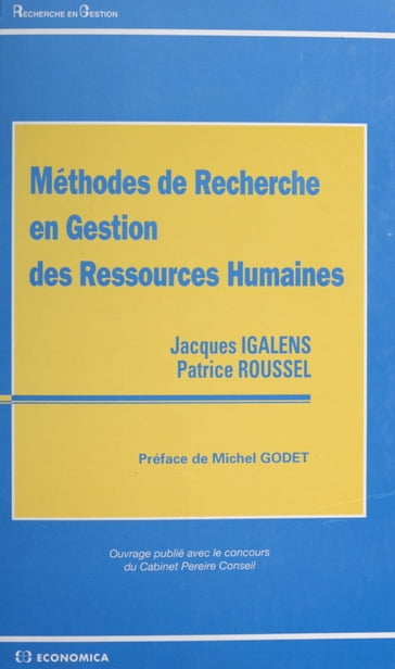 Méthodes de recherche en gestion des ressources humaines - Jacques Igalens - Patrice Roussel