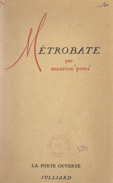 Métrobate - Maurice Pons - Robert Kanters