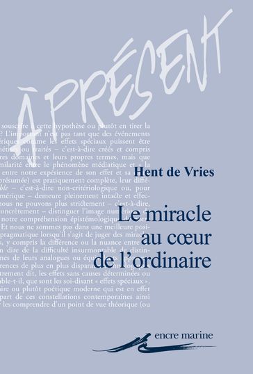 Le Miracle au cœur de l'ordinaire - Hent de Vries