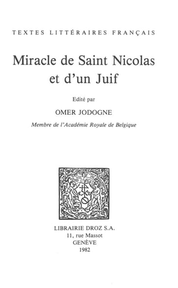 Miracle de Saint Nicolas et d'un Juif - Collectif