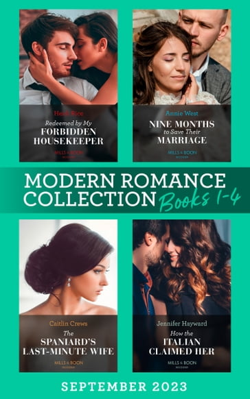 Modern Romance September 2023 Books 1-4  4 Books in 1 - Heidi Rice - Annie West - Caitlin Crews - Jennifer Hayward