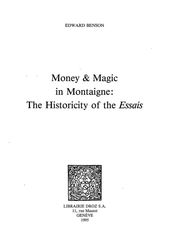 Money and Magic in Montaigne : The Historicity of the 