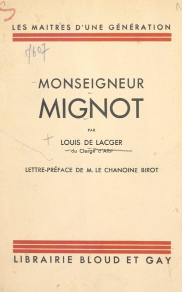 Monseigneur Mignot - Louis de Lacger