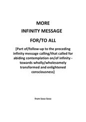 More Infinity Message For/To All