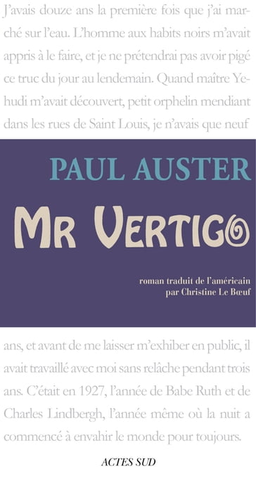 Mr Vertigo - Paul Auster