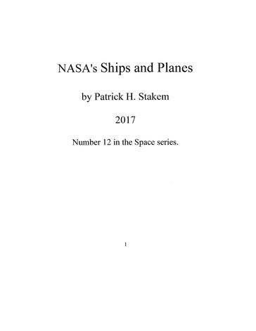 NASA's Ships and Planes - Patrick Stakem