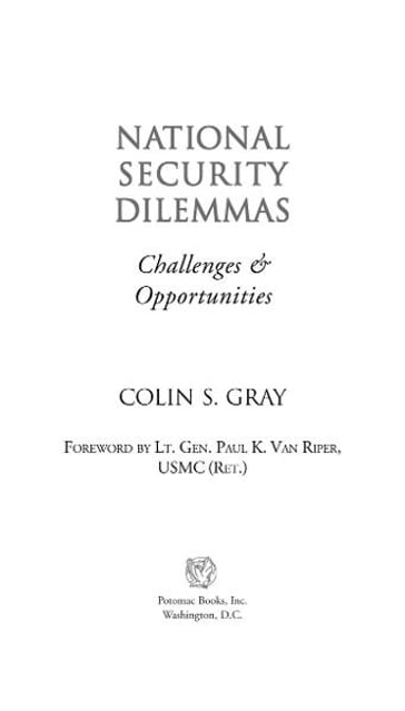 National Security Dilemmas - Colin S. Gray